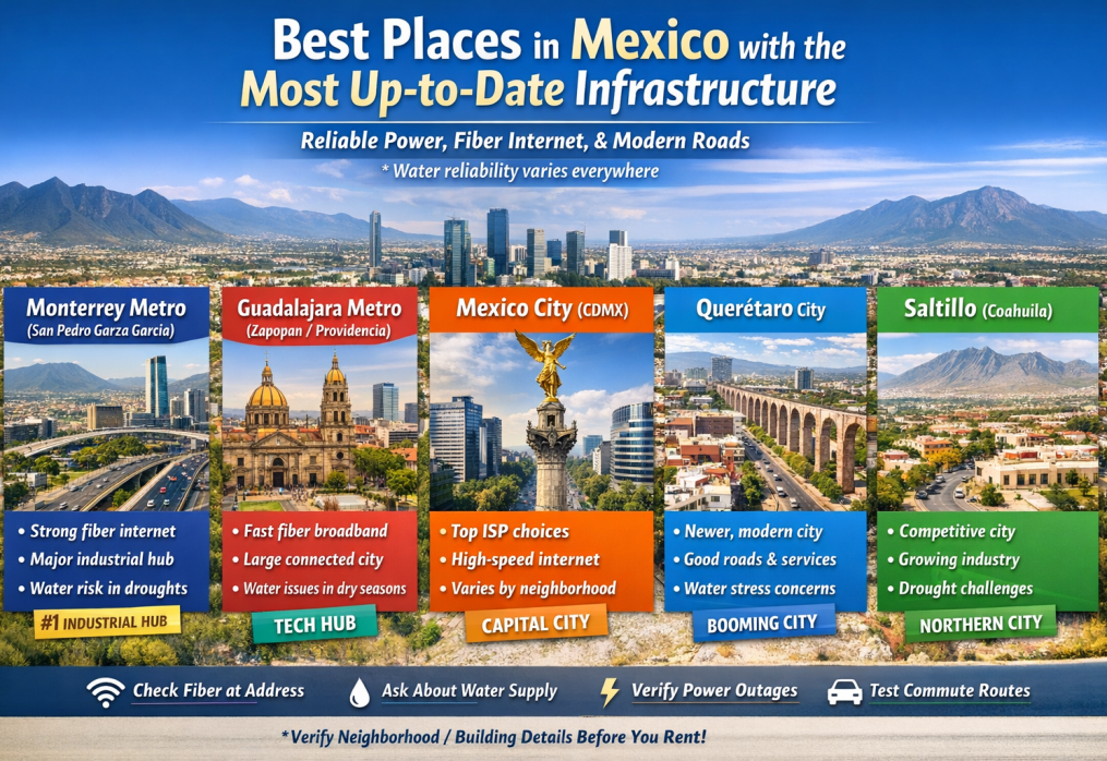 Where can I move in Mexico where infrastructure is most up to date?